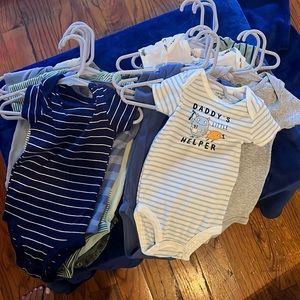 Baby onesies. Short sleeve. Boy. Size 6 months. 15 for $30